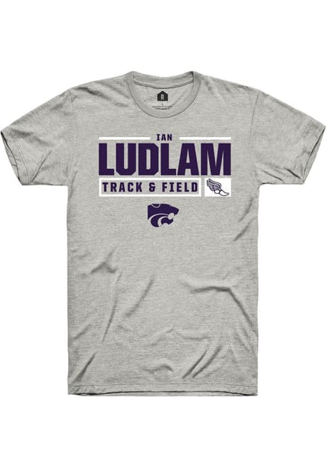 Ian Ludlam Ash K-State Wildcats NIL Stacked Box Short Sleeve T Shirt