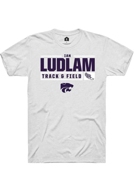 Ian Ludlam White K-State Wildcats NIL Stacked Box Short Sleeve T Shirt
