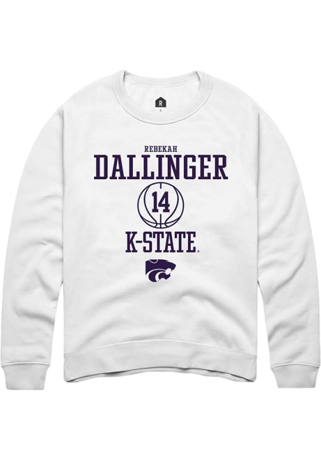 Rebekah Dallinger Rally Mens White K-State Wildcats NIL Sport Icon Crew Sweatshirt
