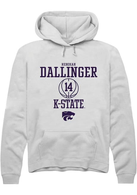 Rebekah Dallinger Rally Mens White K-State Wildcats NIL Sport Icon Hooded Sweatshirt