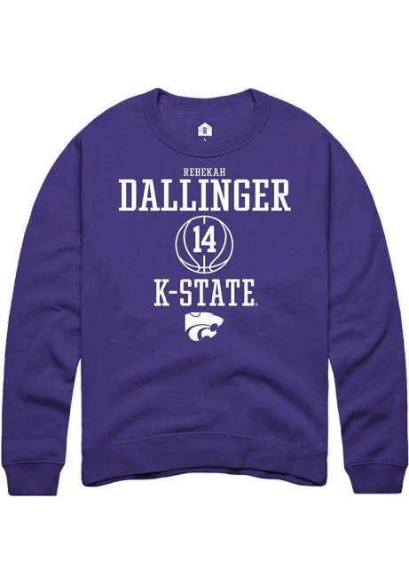 Rebekah Dallinger Rally Mens Purple K-State Wildcats NIL Sport Icon Crew Sweatshirt