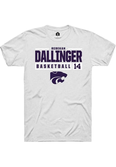 Rebekah Dallinger White K-State Wildcats NIL Stacked Box Short Sleeve T Shirt