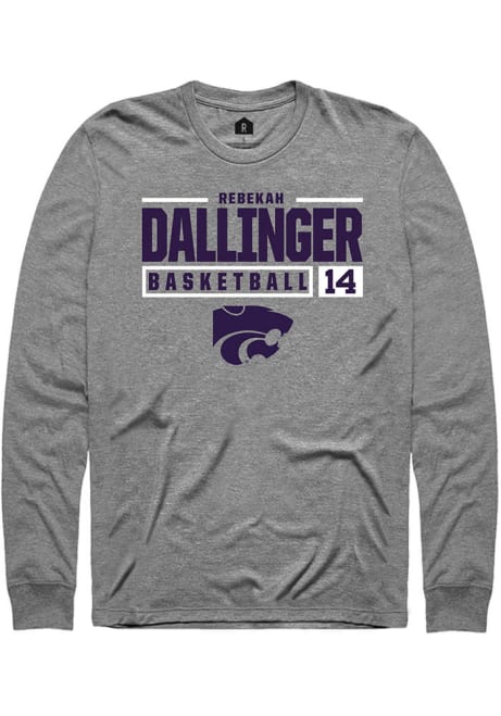 Rebekah Dallinger Rally Mens Graphite K-State Wildcats NIL Stacked Box Tee