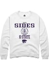 Main image for Taryn Sides  Rally K-State Wildcats Mens White NIL Sport Icon Long Sleeve Crew Sweatshirt
