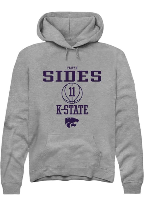 Taryn Sides Rally Mens Graphite K-State Wildcats NIL Sport Icon Hooded Sweatshirt