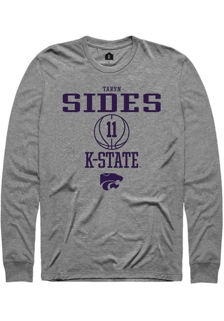 Taryn Sides Rally Mens Graphite K-State Wildcats NIL Sport Icon Tee