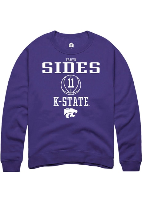 Taryn Sides Rally Mens Purple K-State Wildcats NIL Sport Icon Crew Sweatshirt
