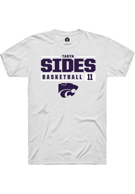 Taryn Sides White K-State Wildcats NIL Stacked Box Short Sleeve T Shirt