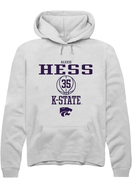 Alexis Hess Rally Mens White K-State Wildcats NIL Sport Icon Hooded Sweatshirt