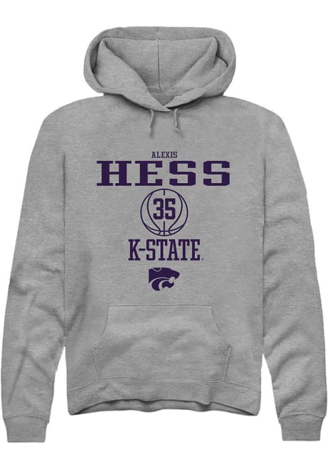 Alexis Hess Rally Mens Graphite K-State Wildcats NIL Sport Icon Hooded Sweatshirt