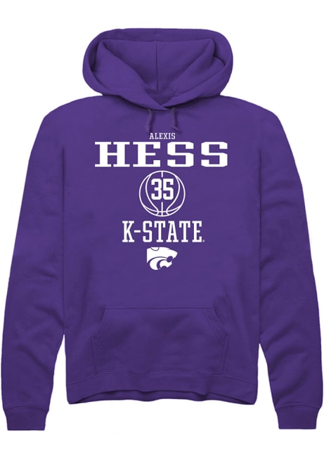 Alexis Hess Rally Mens Purple K-State Wildcats NIL Sport Icon Hooded Sweatshirt