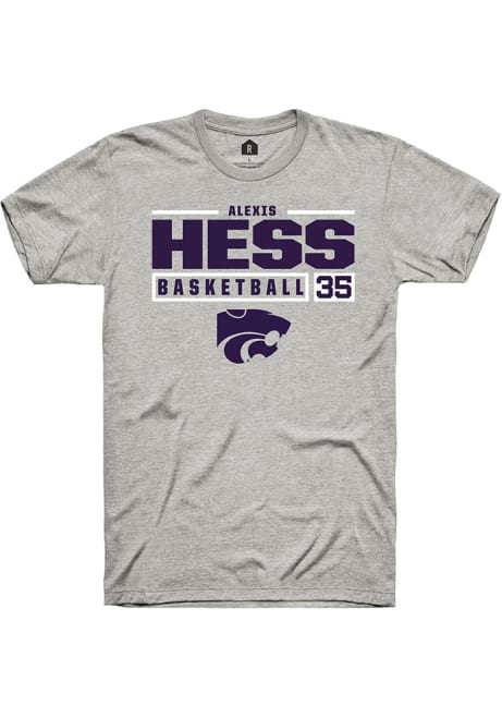 Alexis Hess Ash K-State Wildcats NIL Stacked Box Short Sleeve T Shirt