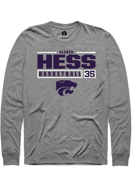 Alexis Hess Rally Mens Graphite K-State Wildcats NIL Stacked Box Tee