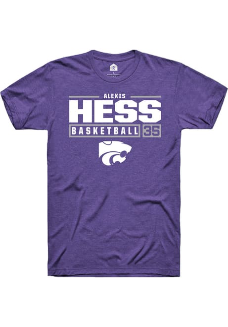 Alexis Hess Purple K-State Wildcats NIL Stacked Box Short Sleeve T Shirt