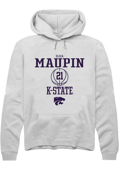 Eliza Maupin Rally Mens White K-State Wildcats NIL Sport Icon Hooded Sweatshirt