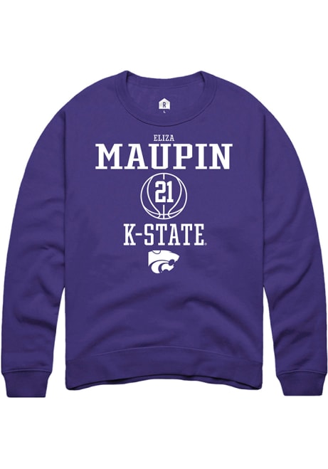 Eliza Maupin Rally Mens Purple K-State Wildcats NIL Sport Icon Crew Sweatshirt