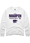 Main image for Eliza Maupin Rally Mens White K-State Wildcats NIL Stacked Box Crew Sweatshirt