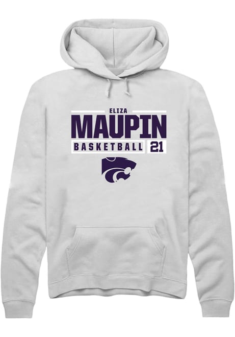 Eliza Maupin Rally Mens White K-State Wildcats NIL Stacked Box Hooded Sweatshirt