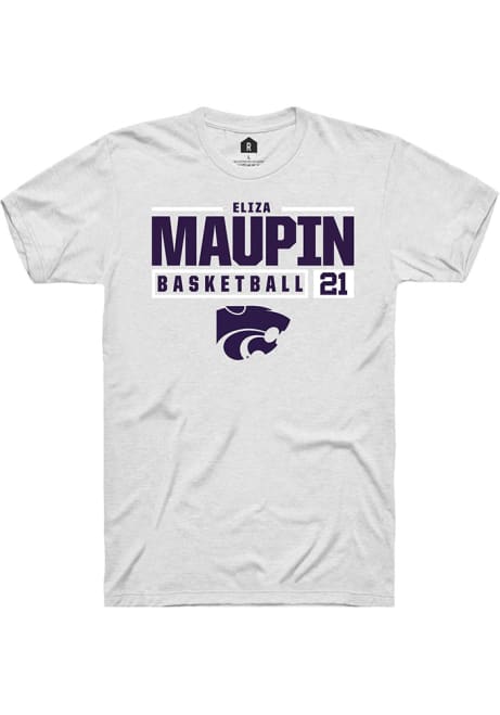 Eliza Maupin White K-State Wildcats NIL Stacked Box Short Sleeve T Shirt