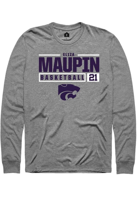 Eliza Maupin Rally Mens Graphite K-State Wildcats NIL Stacked Box Tee