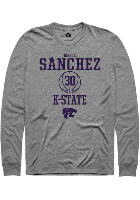 Gisela Sánchez Rally Mens Grey K-State Wildcats NIL Sport Icon Tee