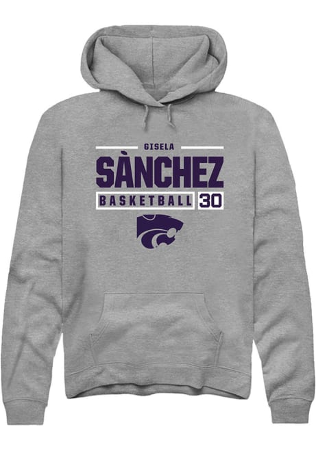 Gisela Sánchez Rally Mens Graphite K-State Wildcats NIL Stacked Box Hooded Sweatshirt
