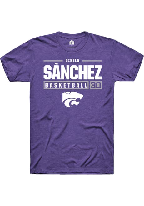 Gisela Sánchez Purple K-State Wildcats NIL Stacked Box Short Sleeve T Shirt