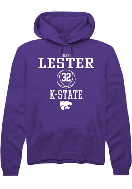Imani Lester Rally Mens Purple K-State Wildcats NIL Sport Icon Hooded Sweatshirt