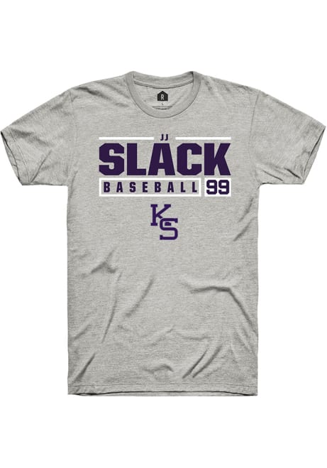 JJ Slack Ash K-State Wildcats NIL Stacked Box Short Sleeve T Shirt