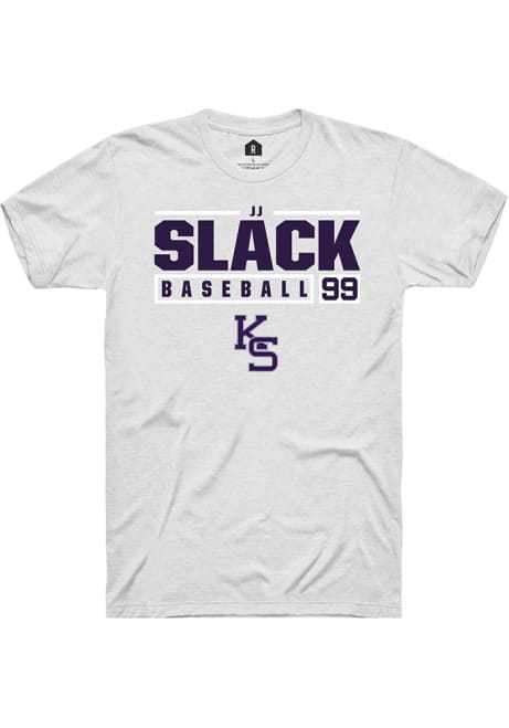 JJ Slack White K-State Wildcats NIL Stacked Box Short Sleeve T Shirt