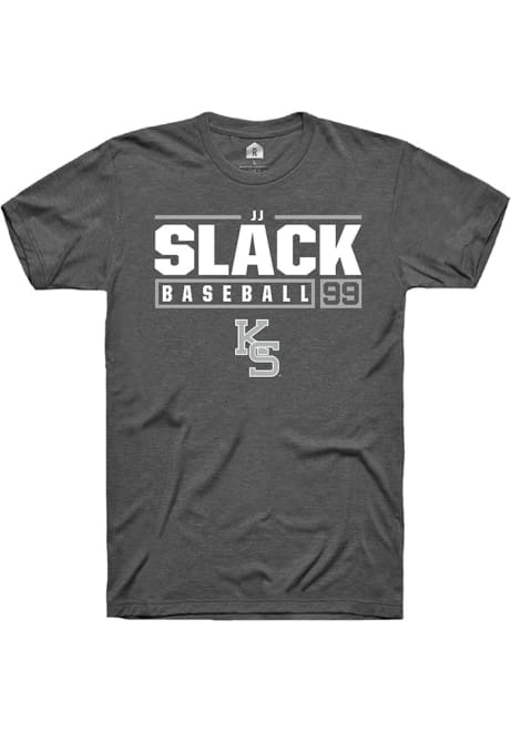 JJ Slack Dark Grey K-State Wildcats NIL Stacked Box Short Sleeve T Shirt