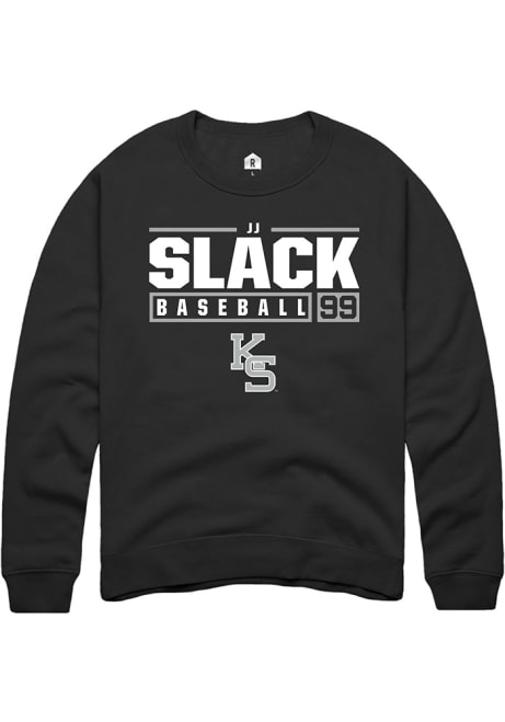 JJ Slack Rally Mens Black K-State Wildcats NIL Stacked Box Crew Sweatshirt