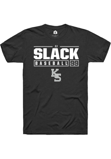 JJ Slack Black K-State Wildcats NIL Stacked Box Short Sleeve T Shirt