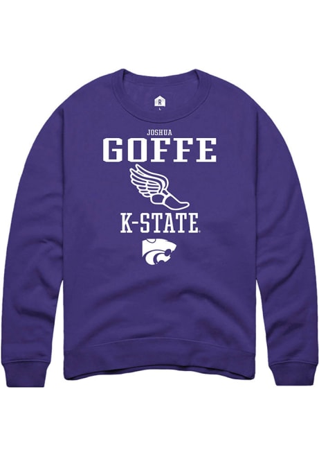 Joshua Goffe Rally Mens Purple K-State Wildcats NIL Sport Icon Crew Sweatshirt