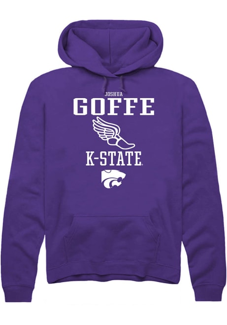 Joshua Goffe Rally Mens Purple K-State Wildcats NIL Sport Icon Hooded Sweatshirt
