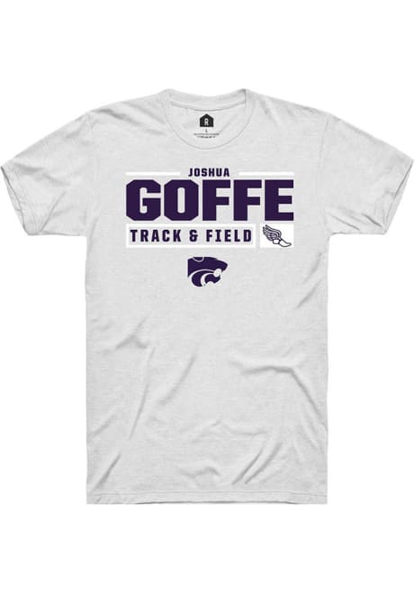 Joshua Goffe White K-State Wildcats NIL Stacked Box Short Sleeve T Shirt