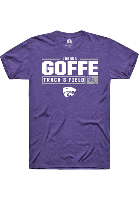 Joshua Goffe Purple K-State Wildcats NIL Stacked Box Short Sleeve T Shirt