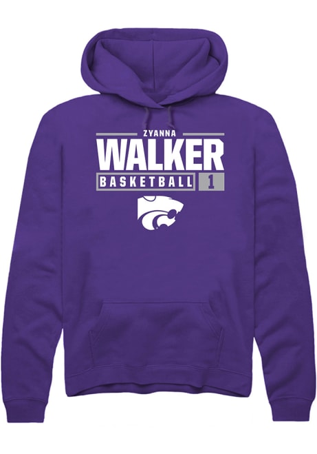 Zyanna Walker Rally Mens Purple K-State Wildcats NIL Stacked Box Hooded Sweatshirt
