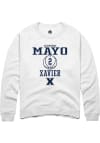 Main image for Aizhanique Mayo  Rally Xavier Musketeers Mens White NIL Sport Icon Long Sleeve Crew Sweatshirt