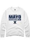 Main image for Aizhanique Mayo  Rally Xavier Musketeers Mens White NIL Stacked Box Long Sleeve Crew Sweatshirt