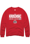 Main image for Annie Krusinski  Rally Ohio State Buckeyes Mens Red NIL Stacked Box Long Sleeve Crew Sweatshirt