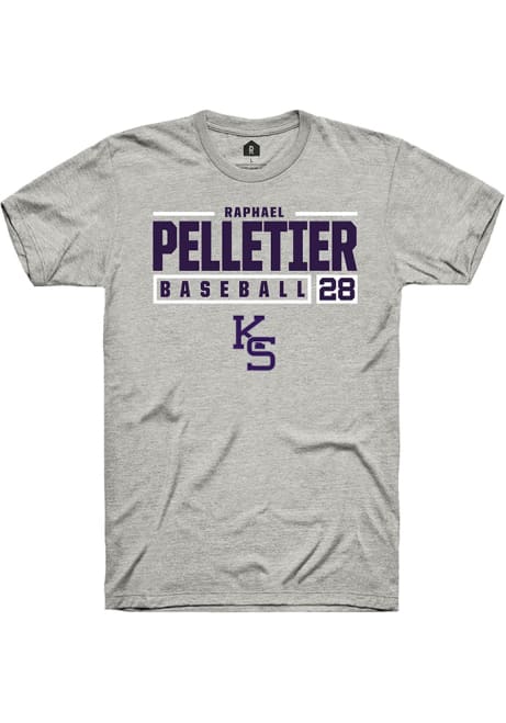 Raphael Pelletier Ash K-State Wildcats NIL Stacked Box Short Sleeve T Shirt
