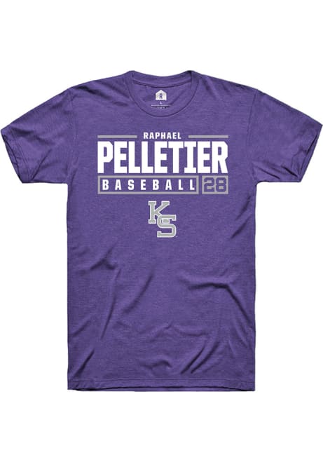 Raphael Pelletier Purple K-State Wildcats NIL Stacked Box Short Sleeve T Shirt
