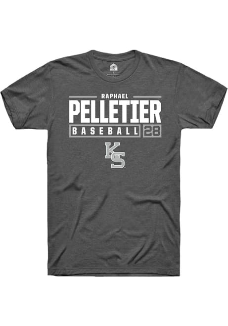 Raphael Pelletier Grey K-State Wildcats NIL Stacked Box Short Sleeve T Shirt