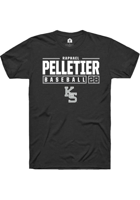 Raphael Pelletier Black K-State Wildcats NIL Stacked Box Short Sleeve T Shirt