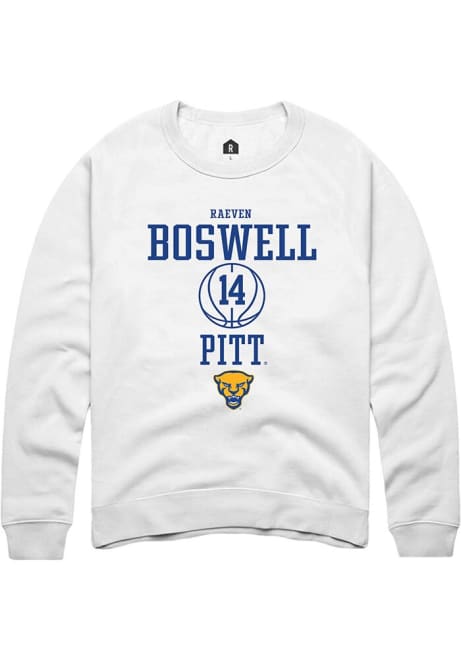 Raeven Boswell Rally Mens White Pitt Panthers NIL Sport Icon Crew Sweatshirt