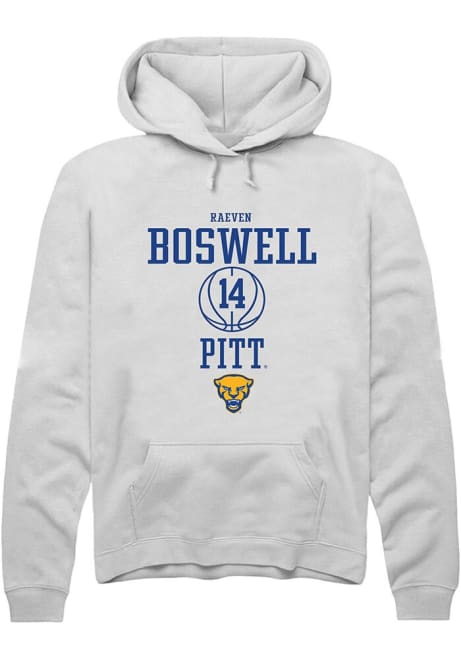 Raeven Boswell Rally Mens White Pitt Panthers NIL Sport Icon Hooded Sweatshirt