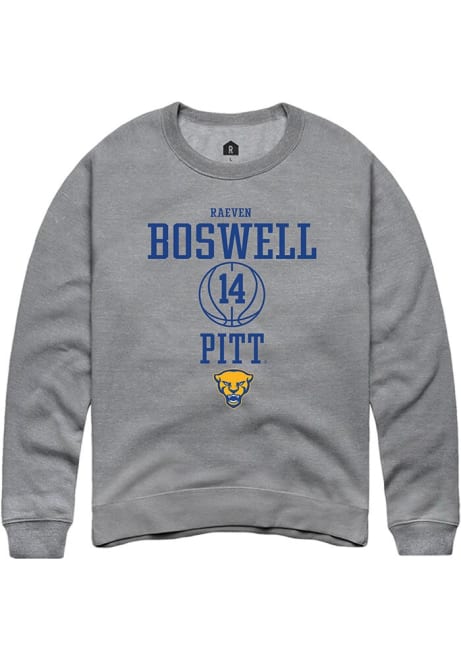 Raeven Boswell Rally Mens Graphite Pitt Panthers NIL Sport Icon Crew Sweatshirt