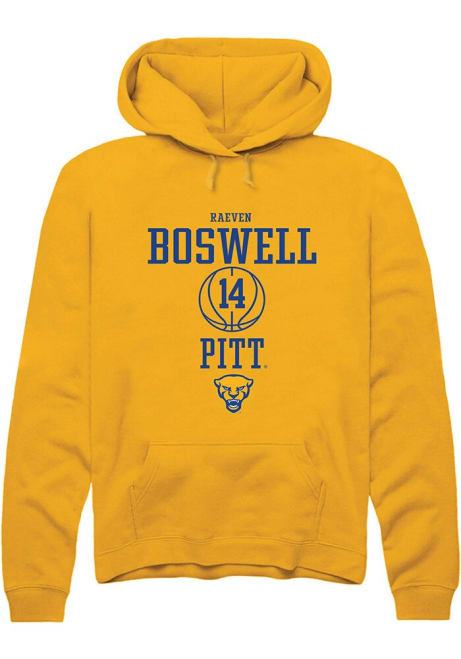 Raeven Boswell Rally Mens Gold Pitt Panthers NIL Sport Icon Hooded Sweatshirt