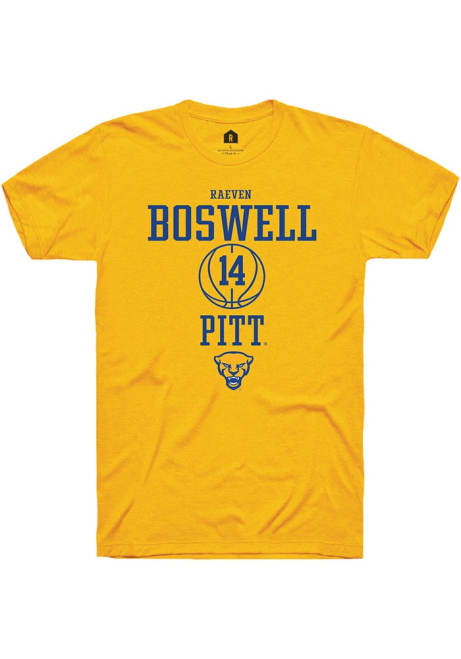 Raeven Boswell Gold Pitt Panthers NIL Sport Icon Short Sleeve T Shirt